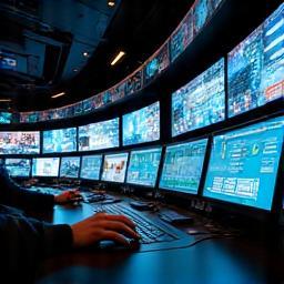 Live broadcast control with multiple monitors