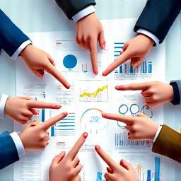 Media strategy planning session with analytics dashboards